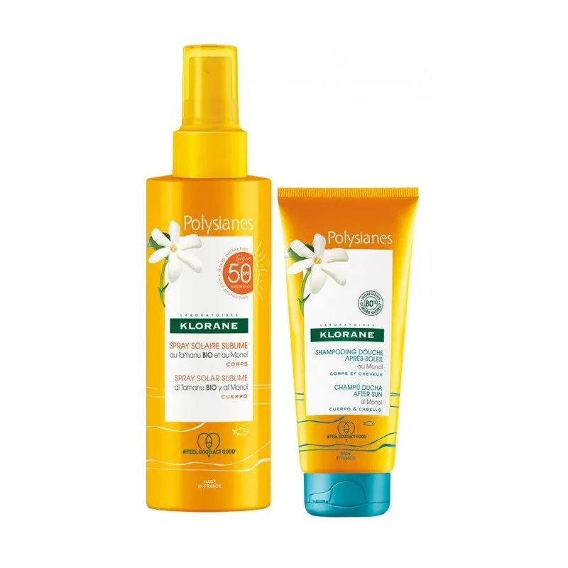KLORANE GEL SHAMPOO DOCCIA DOPOSOLE AL MONOI 200 ML + SPRAY SOLARE SUBLIME SPF 50+ 200 ML