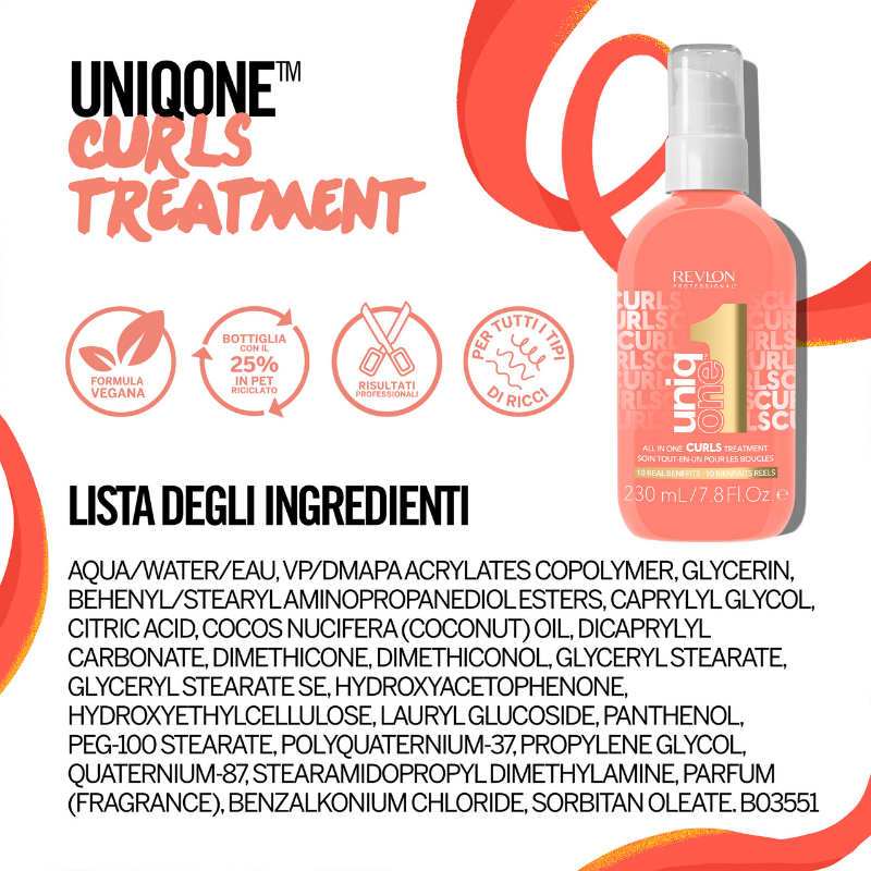 Revlon Professional UniqOne Curls Treatment -  Trattamento Per Capelli Ricci 230 ml