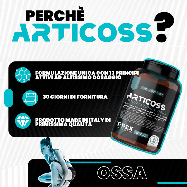 T-Rex Integratori Articoss 60 Compresse - Integratore Per Articolazioni E Ossa
