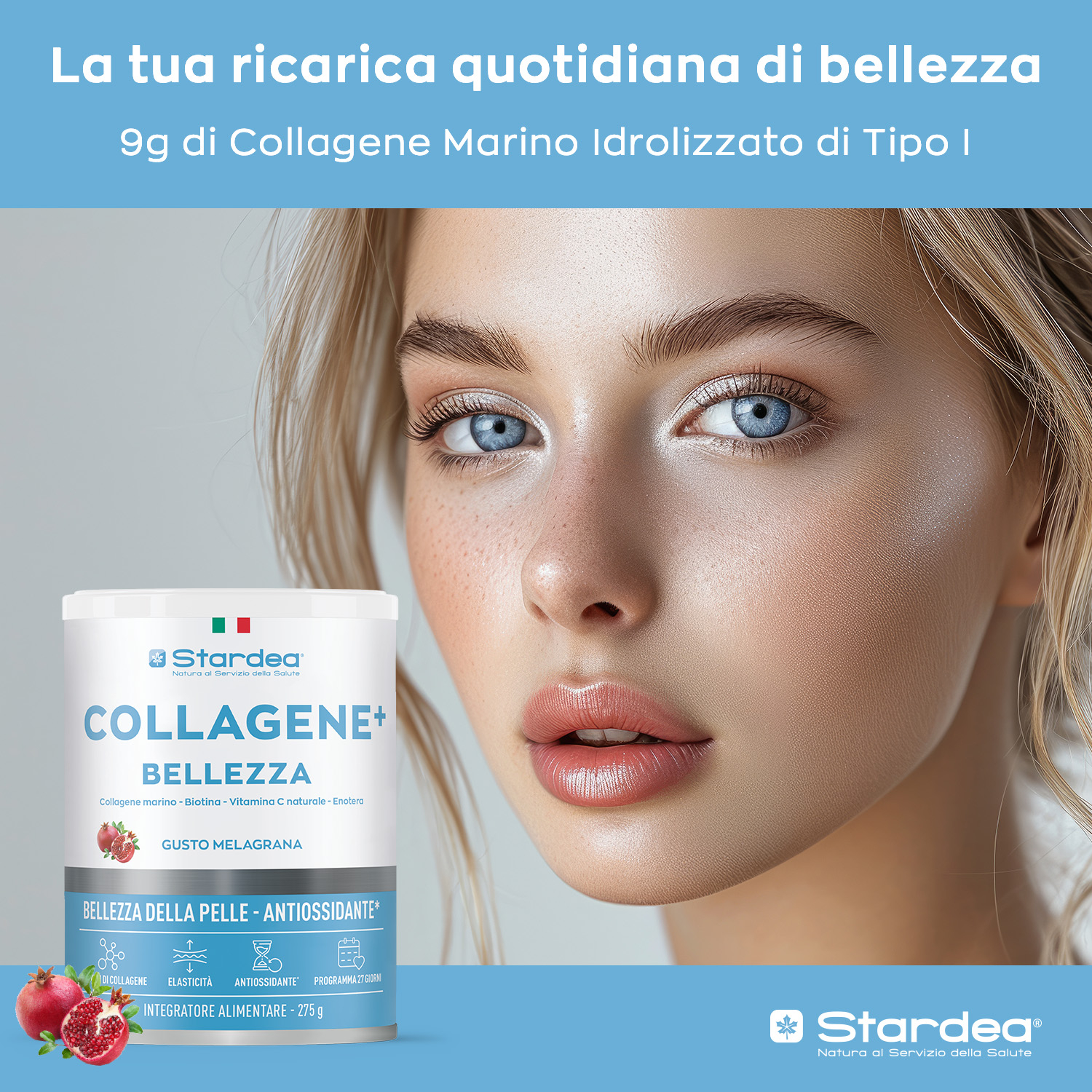 STARDEA COLLAGENE + BELLEZZA POLVERE - INTEGRATORE ALIMENTARE A BASE DI Collagene marino e Acido ialuronico per la BELLEZZA DELLA PELLE - POLVERE 275 GR. STARDEA COLLAGENE + BELLEZZA POLVERE - INTEGRATORE ALIMENTARE A BASE DI Collagene marino e Acido ialuronico per la BELLEZZA DELLA PELLE - POLVERE 275 GR.