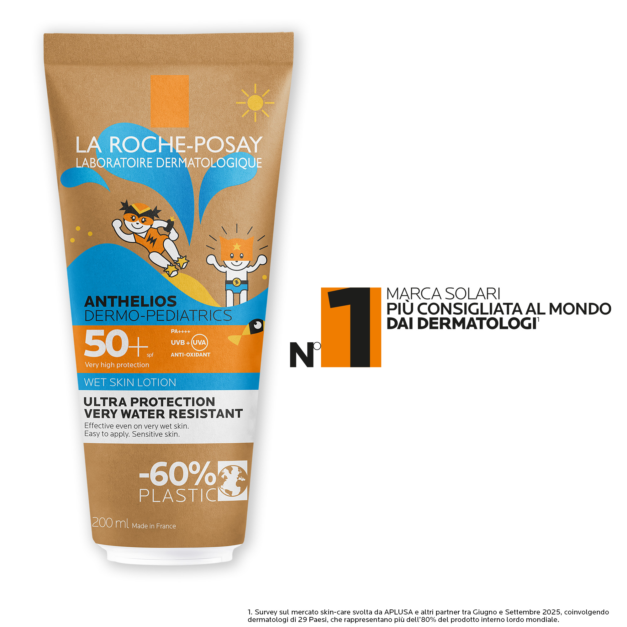 La Roche-Posay - Anthelios Dermo-Pediatrics Lotion Pelle Bagnata SPF50+ Bambino 200 ml