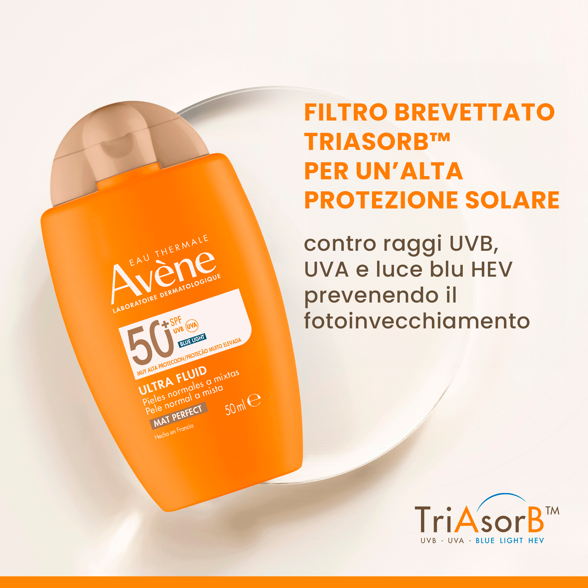 Eau Thermale Avène ULTRA FLUID PERFEZIONATORE PROTEZIONE MOLTO ALTA SPF50+ 50 ml