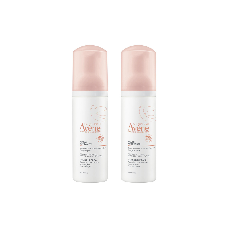 Avène Les Essential - Mousse Detergente, Struccante E Purificante Per Pelle Mista 2 Flaconi Da 150 ml