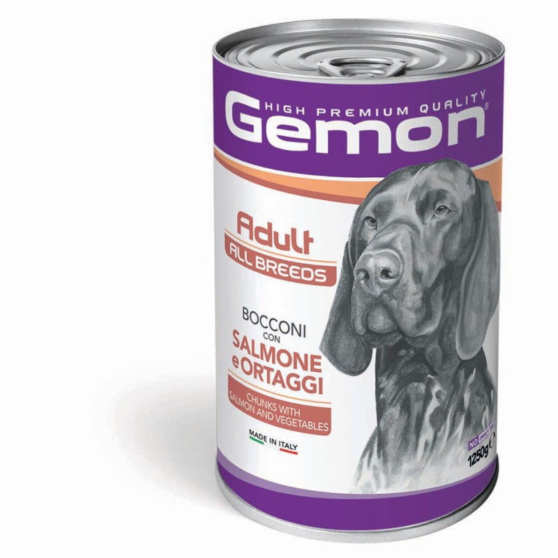 GEMON CANE BOCCONI ALL BREED ADULT SALMONE ORTAGGI 1,25KG (lattina)