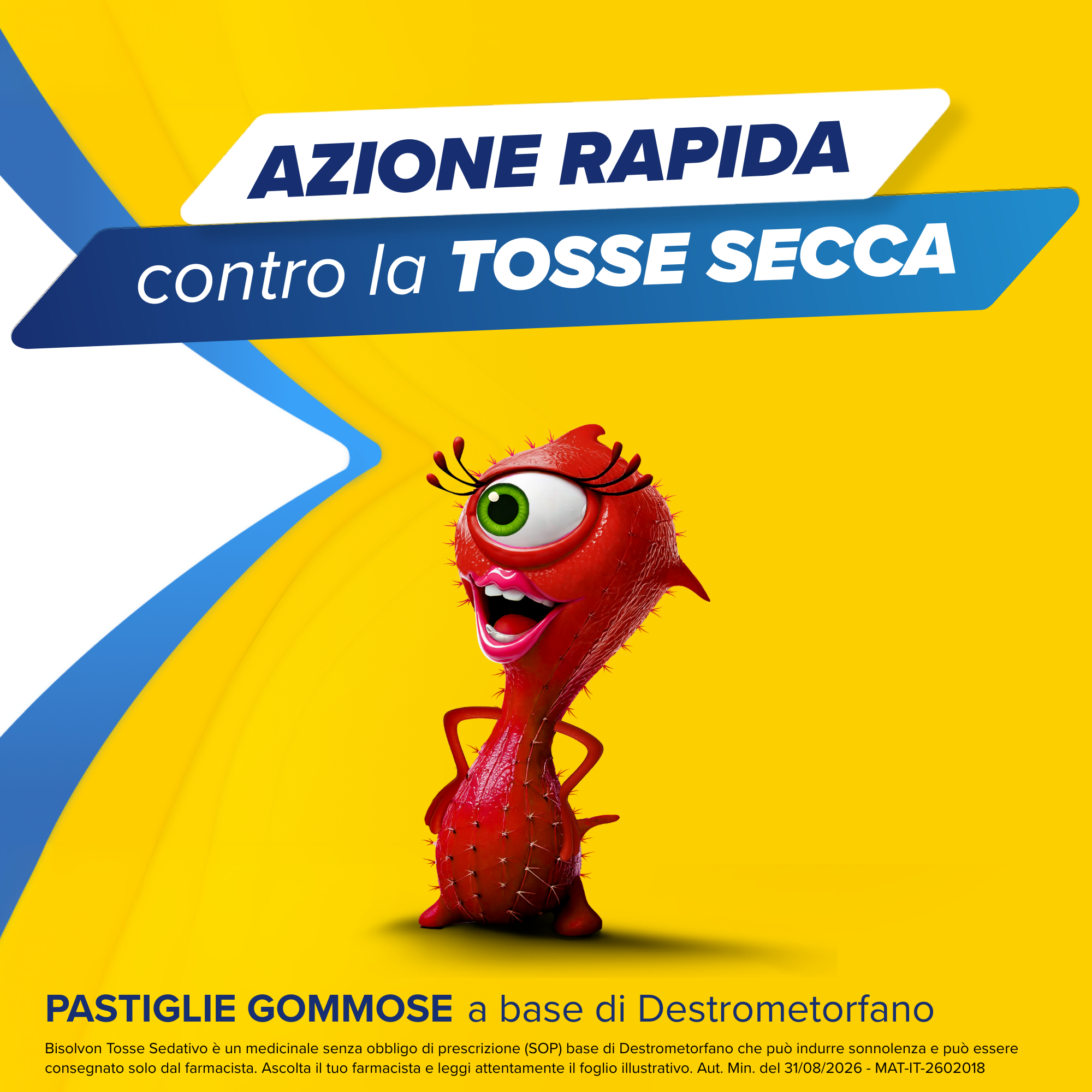 Bisolvon Tosse Sedativo 10,5 mg Gusto Miele E Lime - 20 Pastiglie Gommose Per Tosse Secca