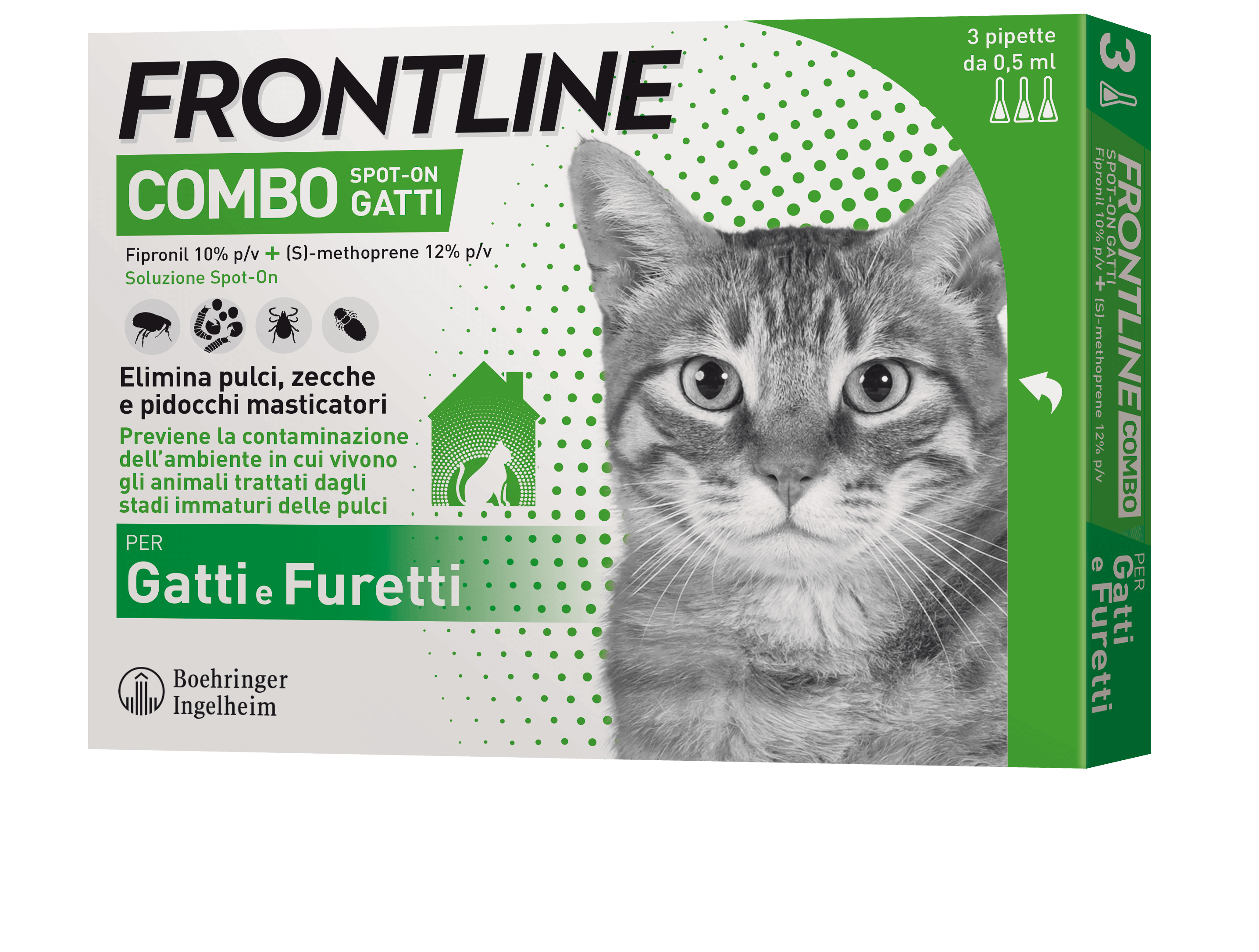 FRONTLINE COMBO 3Pipette 0,5 GATTI