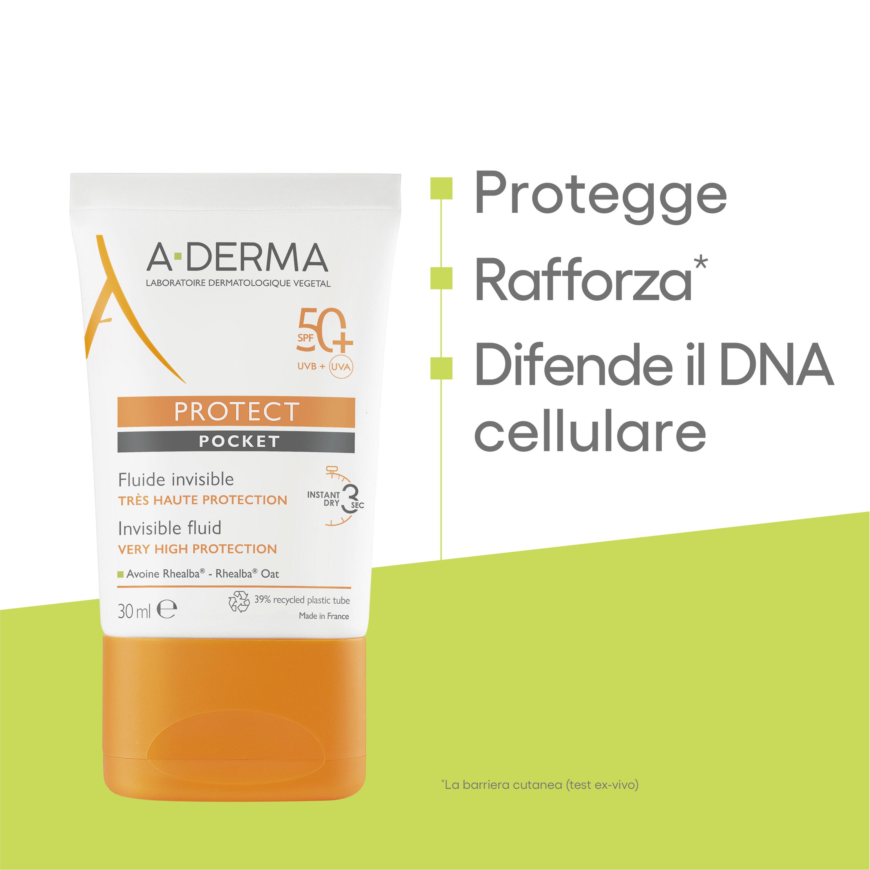 A-Derma Protect - Fluido Solare Invisibile SPF50+ Pocket 30 ml 