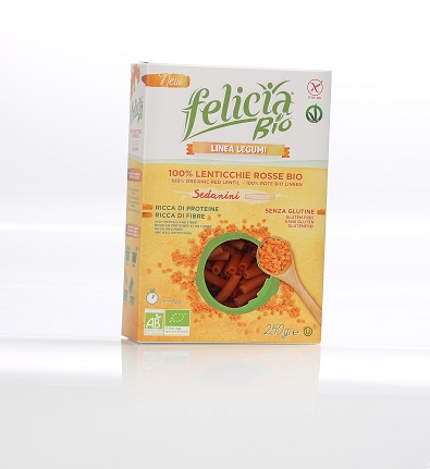 Felicia Bio Sedanini Alle Lenticchie Rosse Senza Glutine 250 g Felicia Bio Sedanini Alle Lenticchie Rosse Senza Glutine 250 g