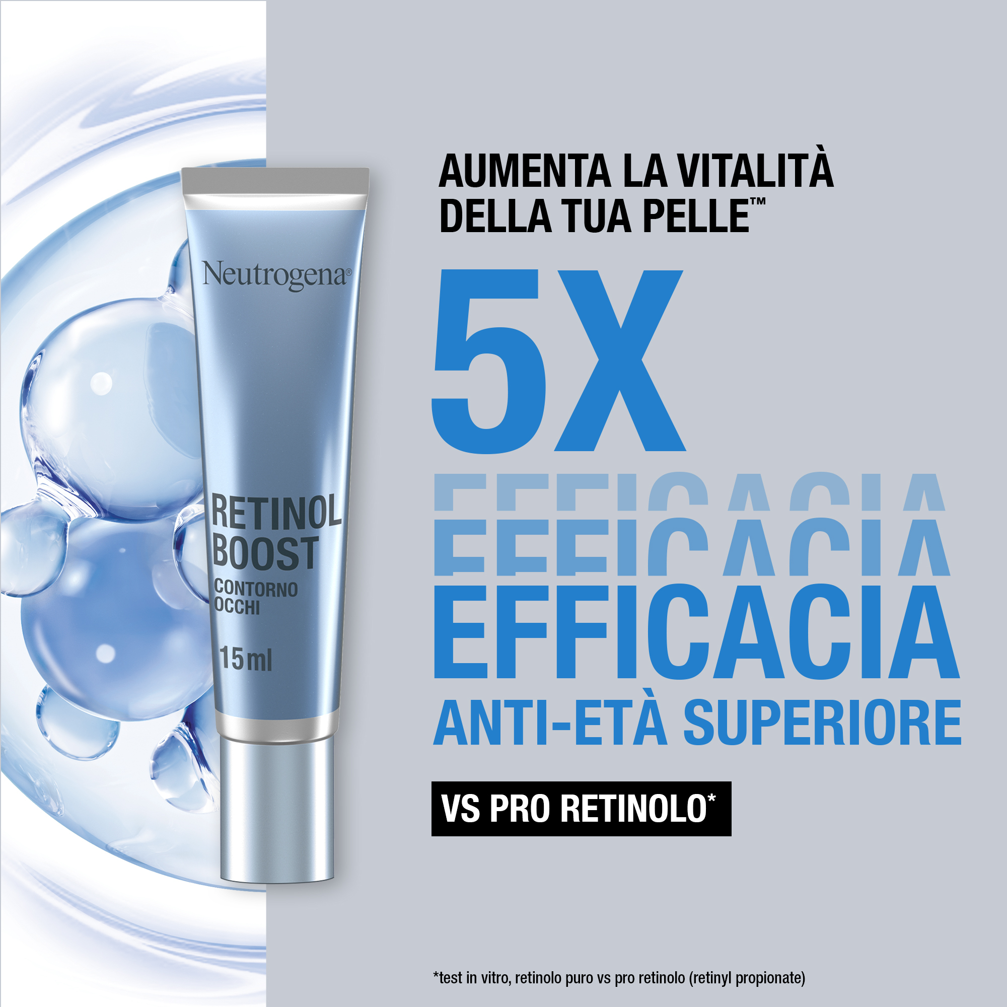 Neutrogena Retinol Boost Crema Contorno Occhi 15 ml, Con Retinolo Puro e Acido Ialuronico antirughe Neutrogena Retinol Boost Crema Contorno Occhi 15 ml, Con Retinolo Puro e Acido Ialuronico antirughe