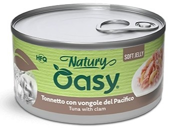 OASY GATTO NATURY SOFT JELLY TONNETTO CON VONGOLE DEL PACIFICO 85GR (lattina)