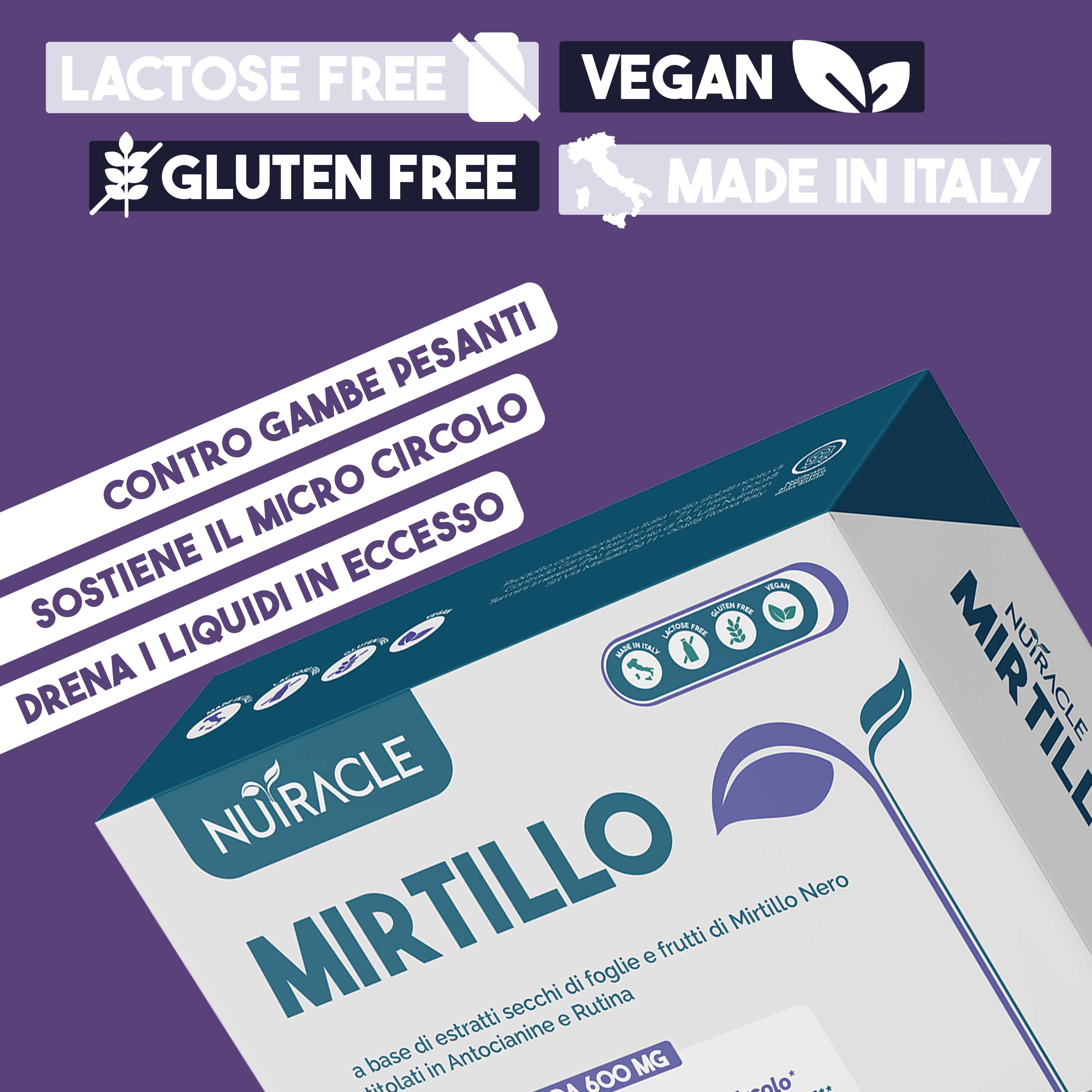 Nutracle Mirtillo Nero 60 Compresse - Integratore Per Il Microcircolo