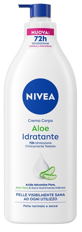 Nivea Crema Corpo Aloe Idratante 500 ml, Crema idratante corpo 72h per pelle secca o normale