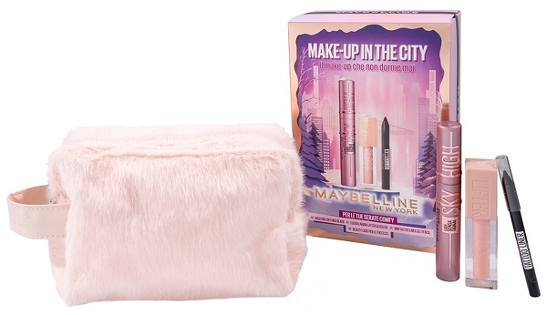  Maybelline New York Make-up In The City - Cofanetto con Mascara Sky High, Lucidalabbra Ice e Mini Matita Occhi