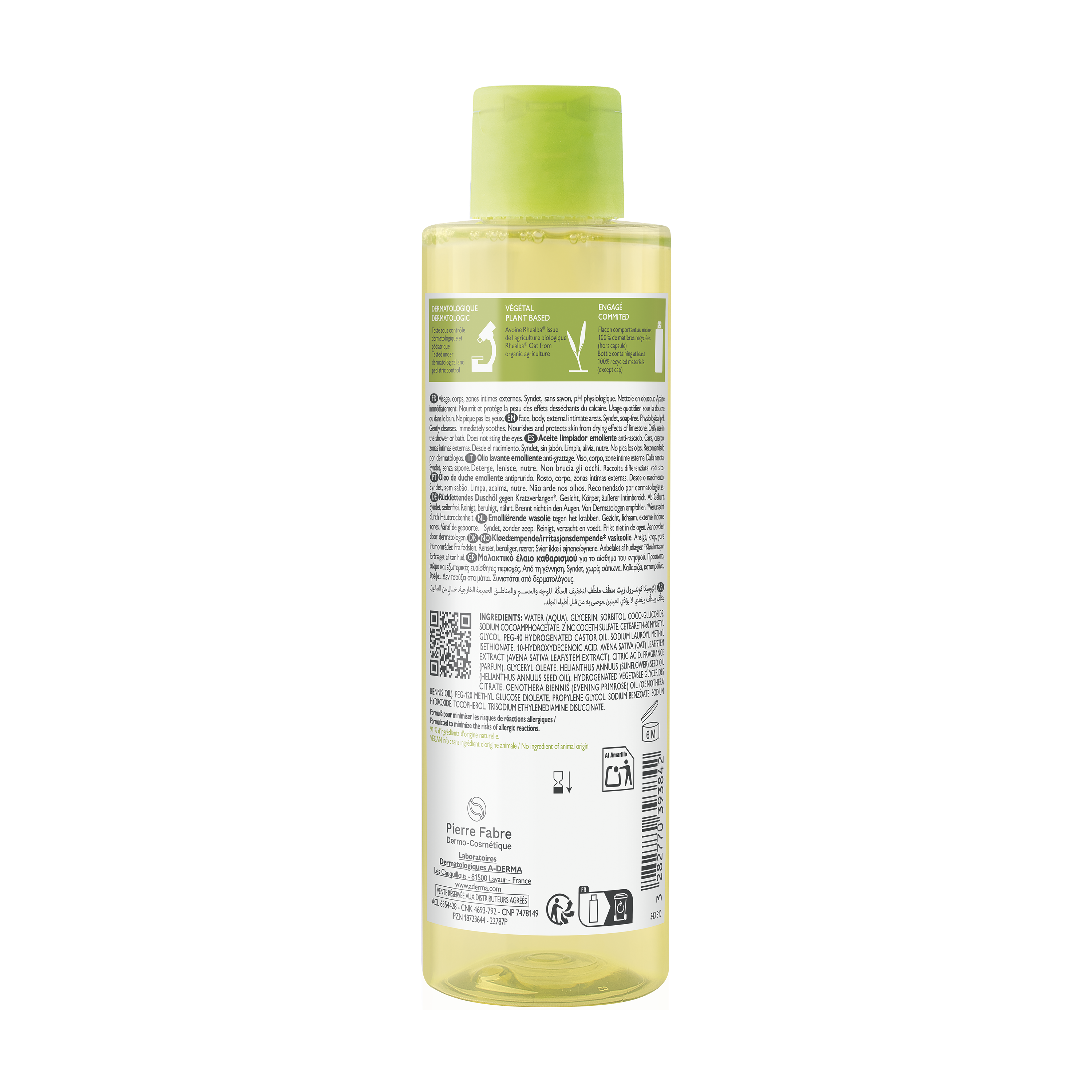 A-DERMA EXOMEGA CONTROL OLIO LAVANTE EMOLLIENTE ANTI-GRATTAGE 200 ml