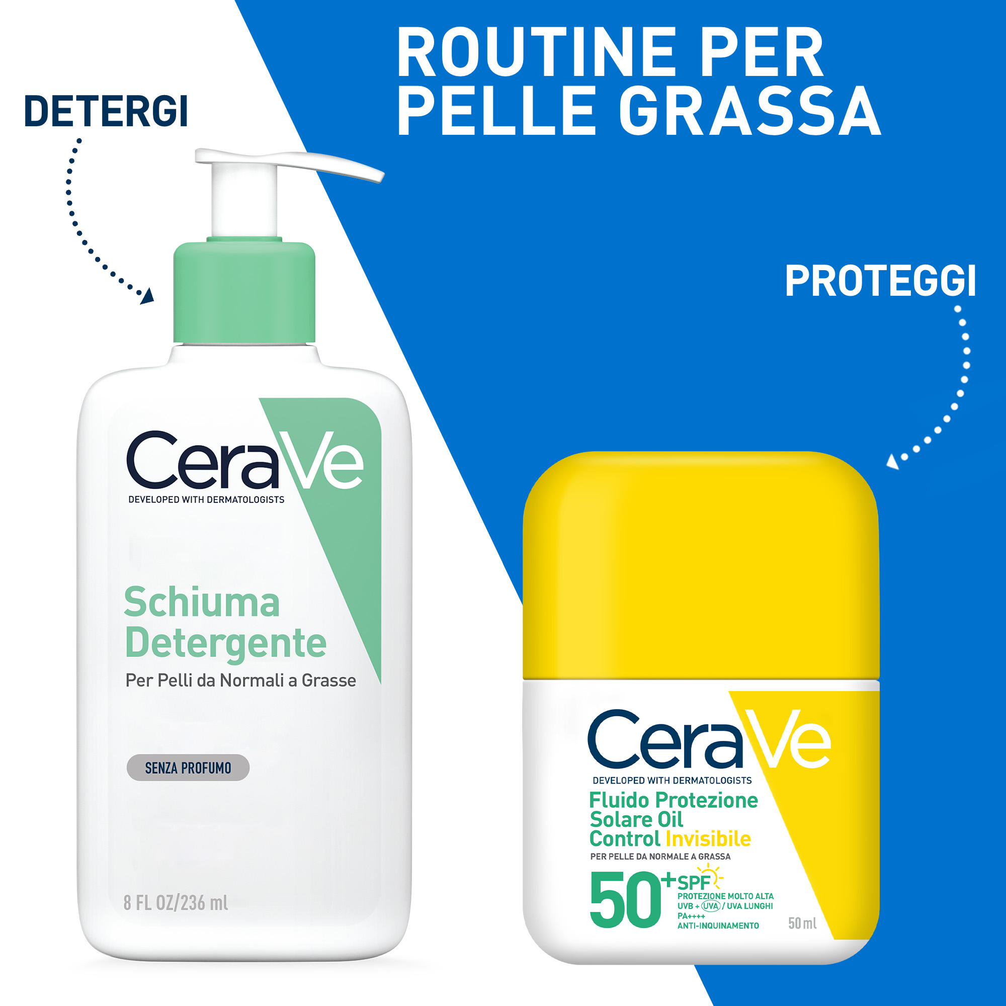 CeraVe Fluido Oil Control Invisibile - Protezione Solare SPF50+ Viso 50 ml