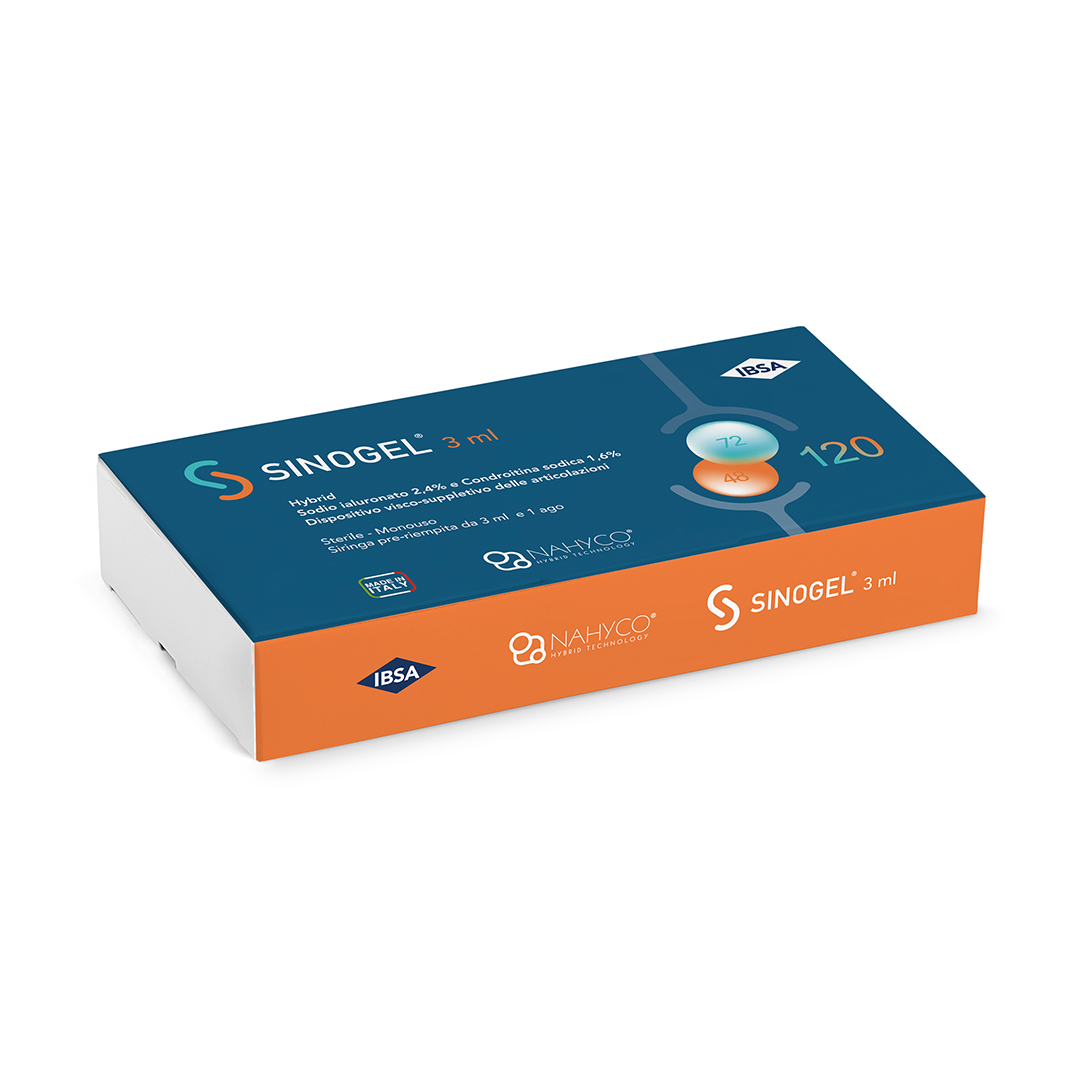 Sinogel siringa intra-articolare preriempita 3mL + 1Ago 21G Sinogel siringa intra-articolare preriempita 3mL + 1Ago 21G