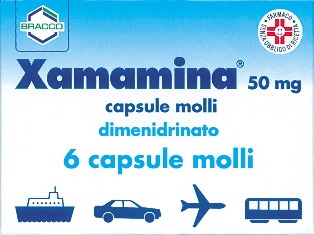 Xamamina 50 mg Dimenidrato Antiemetico 6 Capsule Molli Xamamina 50 mg Dimenidrato Antiemetico 6 Capsule Molli