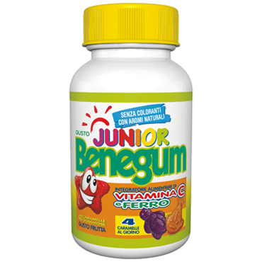 Benegum Junior - Integratore di Vitamina C e Ferro - 40 caramelle Benegum Junior - Integratore di Vitamina C e Ferro - 40 caramelle