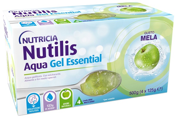NUTILIS Aqua Gel Mela - alimento a fini speciali indicato per il trattamento alimentare dei soggetti con problemi di deglutizione associati a disfagia 4PZ NUTILIS Aqua Gel Mela - alimento a fini speciali indicato per il trattamento alimentare dei soggetti con problemi di deglutizione associati a disfagia 4PZ