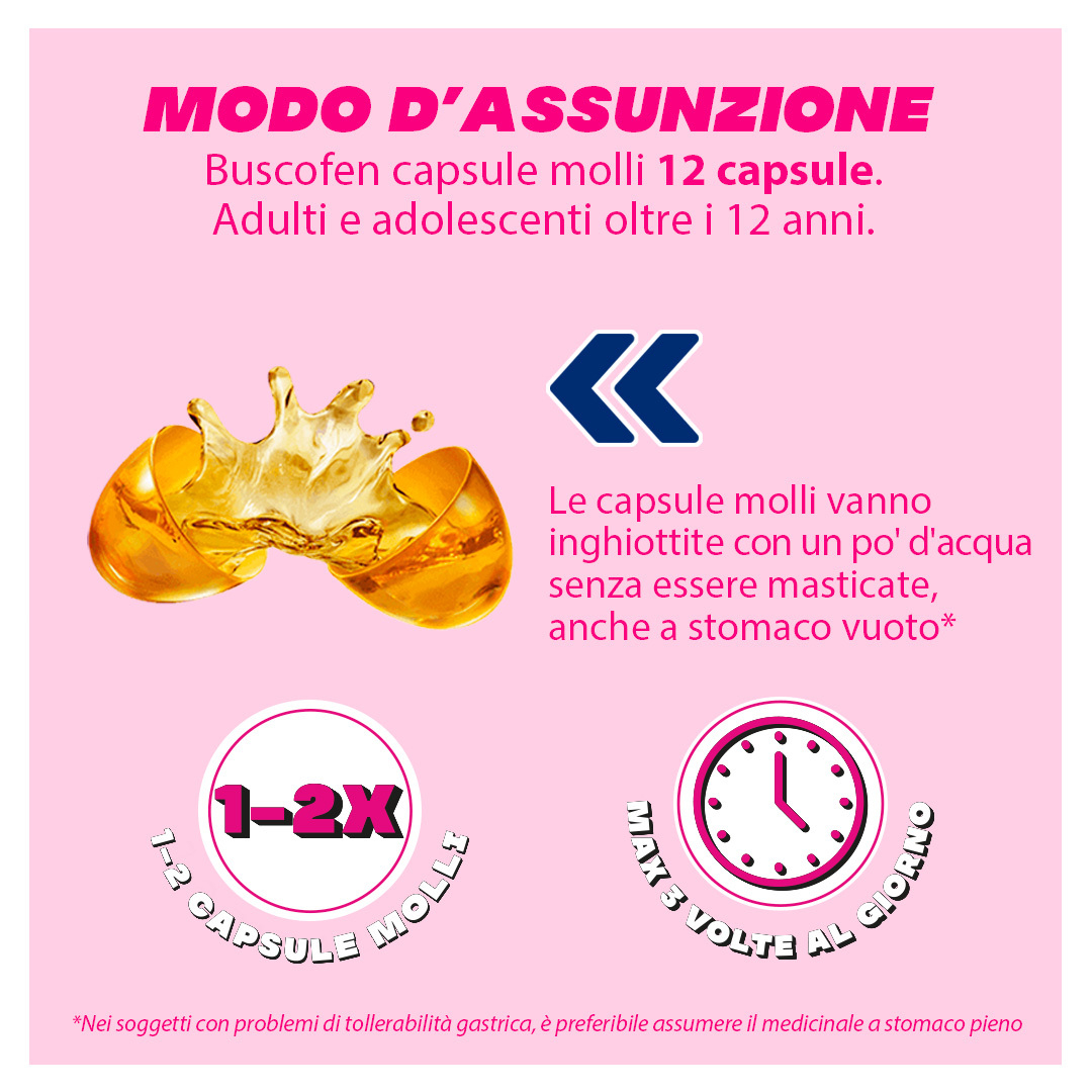 Buscofen - 12 capsule molli - 200 mg Buscofen - 12 capsule molli - 200 mg