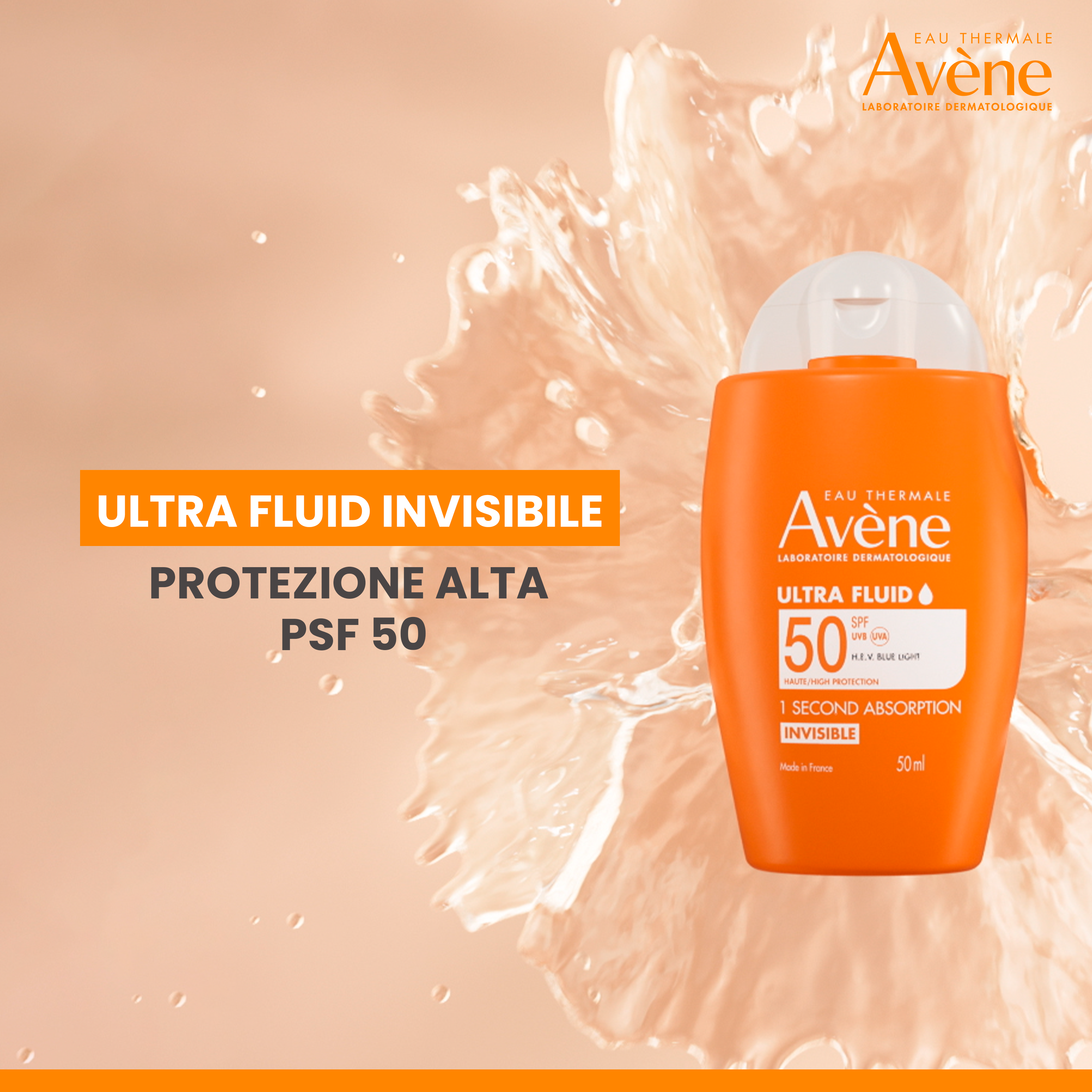 Avène - Ultra Fluid Invisibile SPF50 Protezione Solare Viso Alta 50 ml