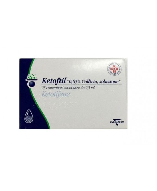 Ketoftil Collirio 0,05% Ketotifene 25 Fiale 0,5 ml Ketoftil Collirio 0,05% Ketotifene 25 Fiale 0,5 ml