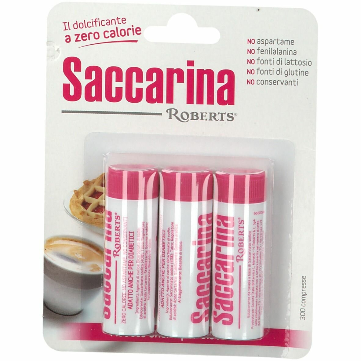 Roberts Saccarina Dolcificante Acalorico 300 Compresse