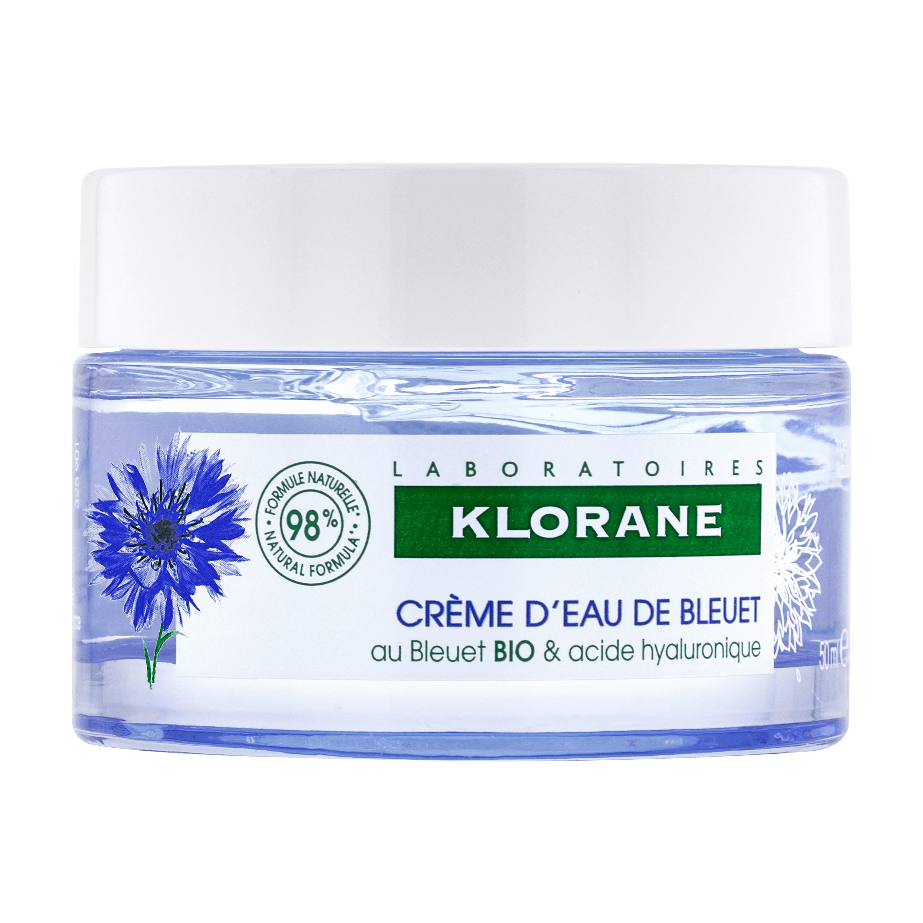 Klorane - Crema D'Acqua Di Fiordaliso Bio Idratante, Rimpolpante E Illuminante Viso E Occhi 50 ml