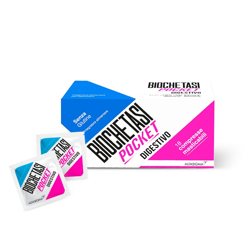 Biochetasi Pocket Integratore Digestivo, ideale in caso di acidità  e bruciore di stomaco - 18 Compresse Masticabili Biochetasi Pocket Integratore Digestivo, ideale in caso di acidità  e bruciore di stomaco - 18 Compresse Masticabili