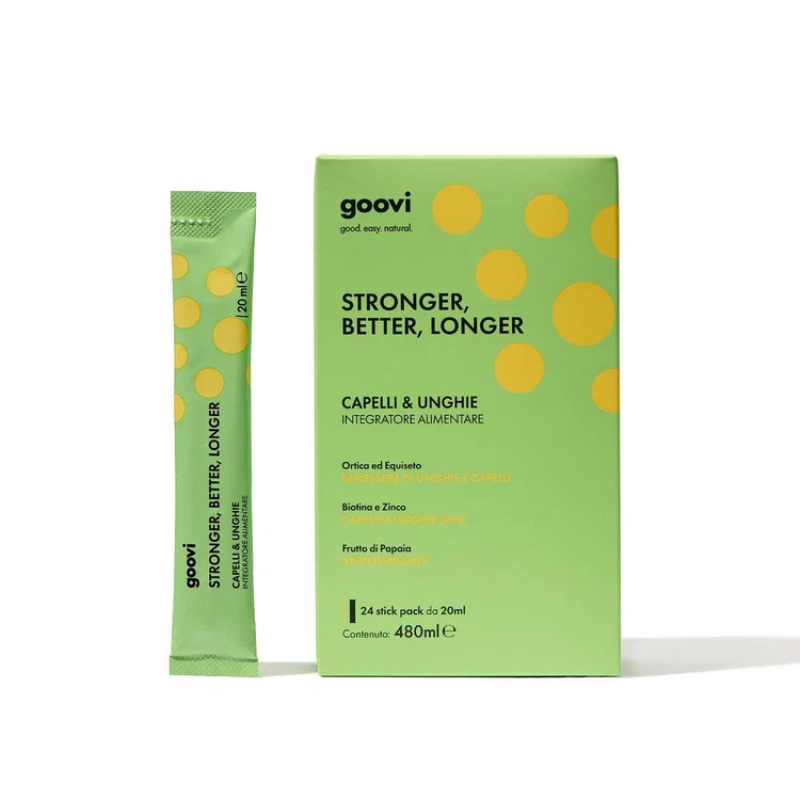 Goovi Stonger, Better, Longer 24 Stick Pack - Integratore Per Capelli & Unghie