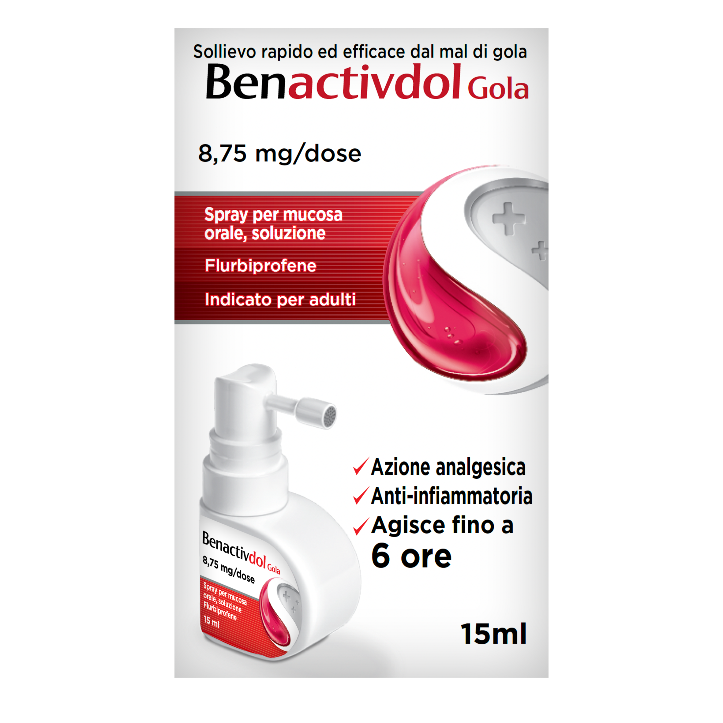 BENACTIVDOL GOLA SPRAY 15ML spray gola per mal di gola 