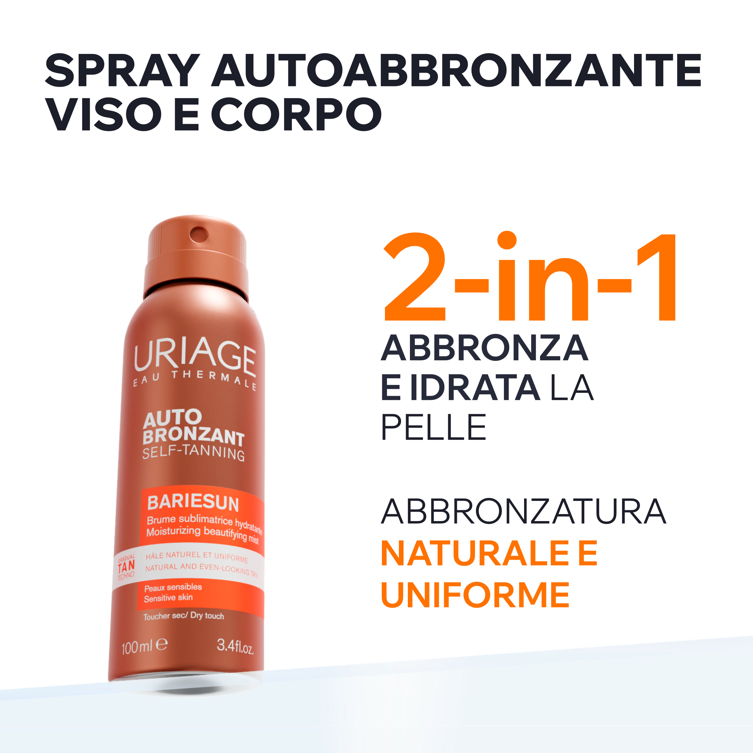 Uriage - Bariésun Spray Autoabbronzante Idratante E Illuminante Viso E Corpo Per Pelle Sensibile 100 ml