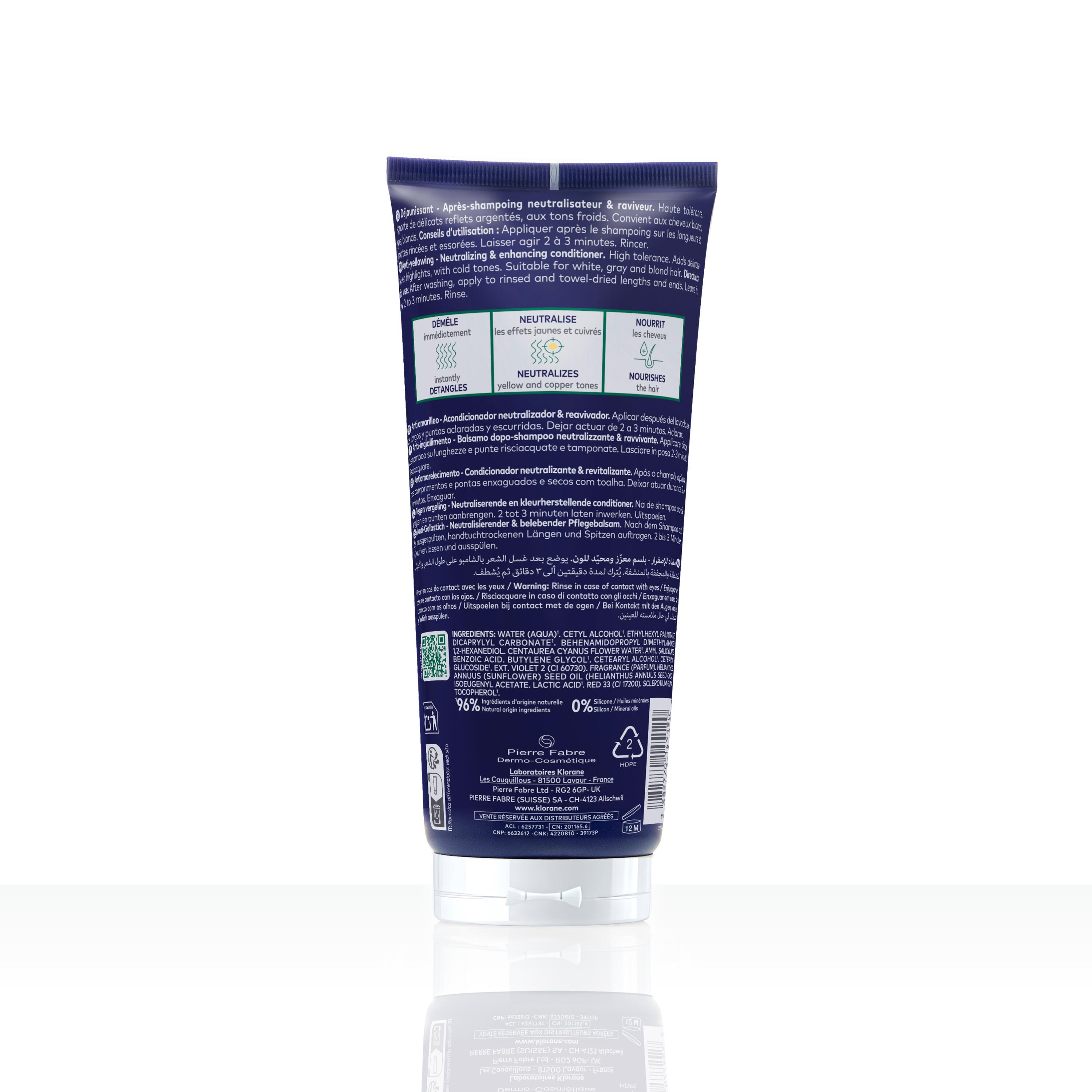 Klorane - Balsamo Anti-Ingiallimento Alla Centaurea Bio Per Capelli Grigi E Biondi 200 ml