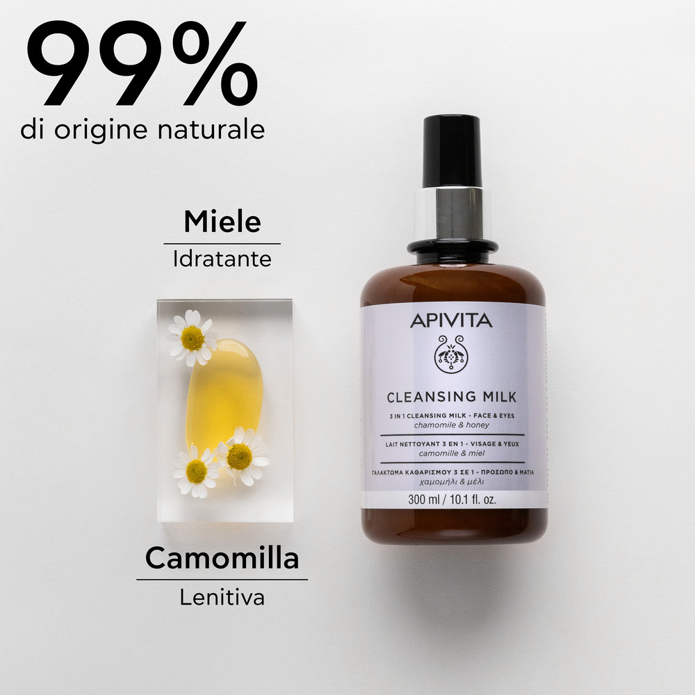 Apivita - Latte Detergente Struccante 3 In 1 Viso e Occhi Per Pelle Sensibile 300 ml