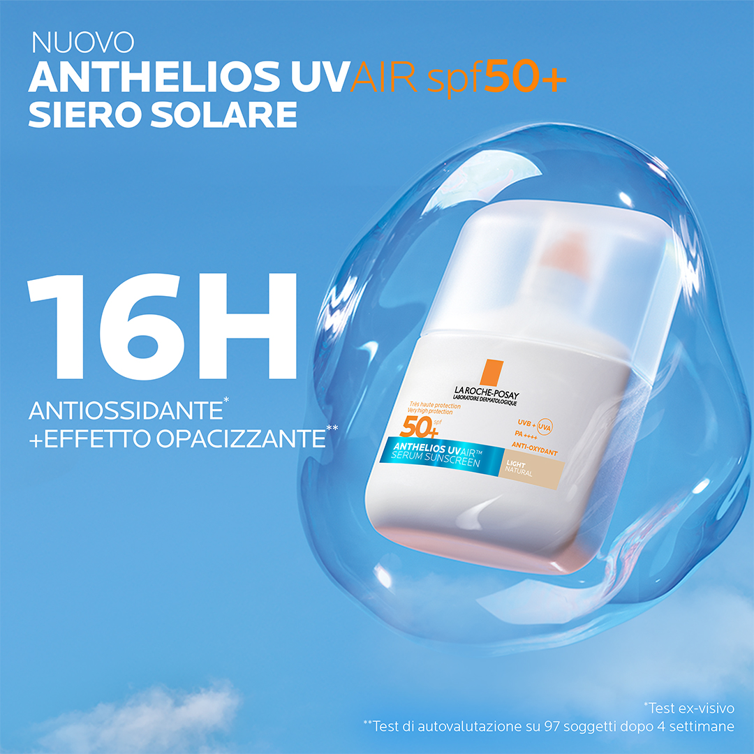 La Roche-Posay - Anthelios Uvair Serum Sunscreen SPF50+ Viso 50 ml - Tonalità Chiara