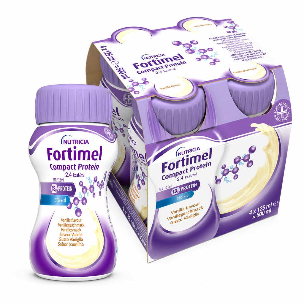 Nutricia Fortimel Compact Protein, Gusto Vaniglia, Ipercalorico e Iperproteico, 4x125ml