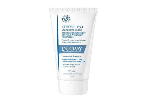 Ducray Kertyol PSO Shampoo Trattante Riequilibrante, Trattamento dermocosmetico coadiuvante, Lenisce il prurito, Cuoio capelluto soggetto a psoriasi, 125 ml