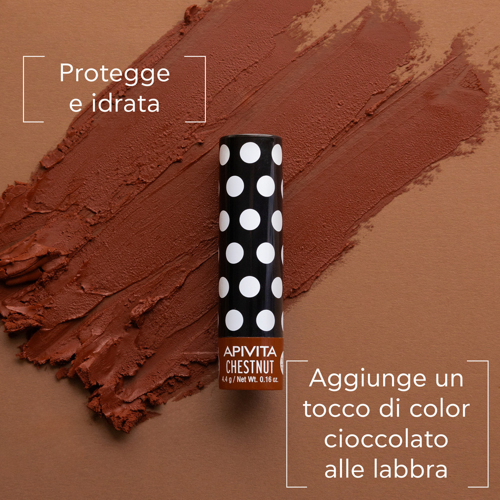 Apivita - Balsamo Labbra Alla Castagna 4,4 g - Colore Cioccolato
