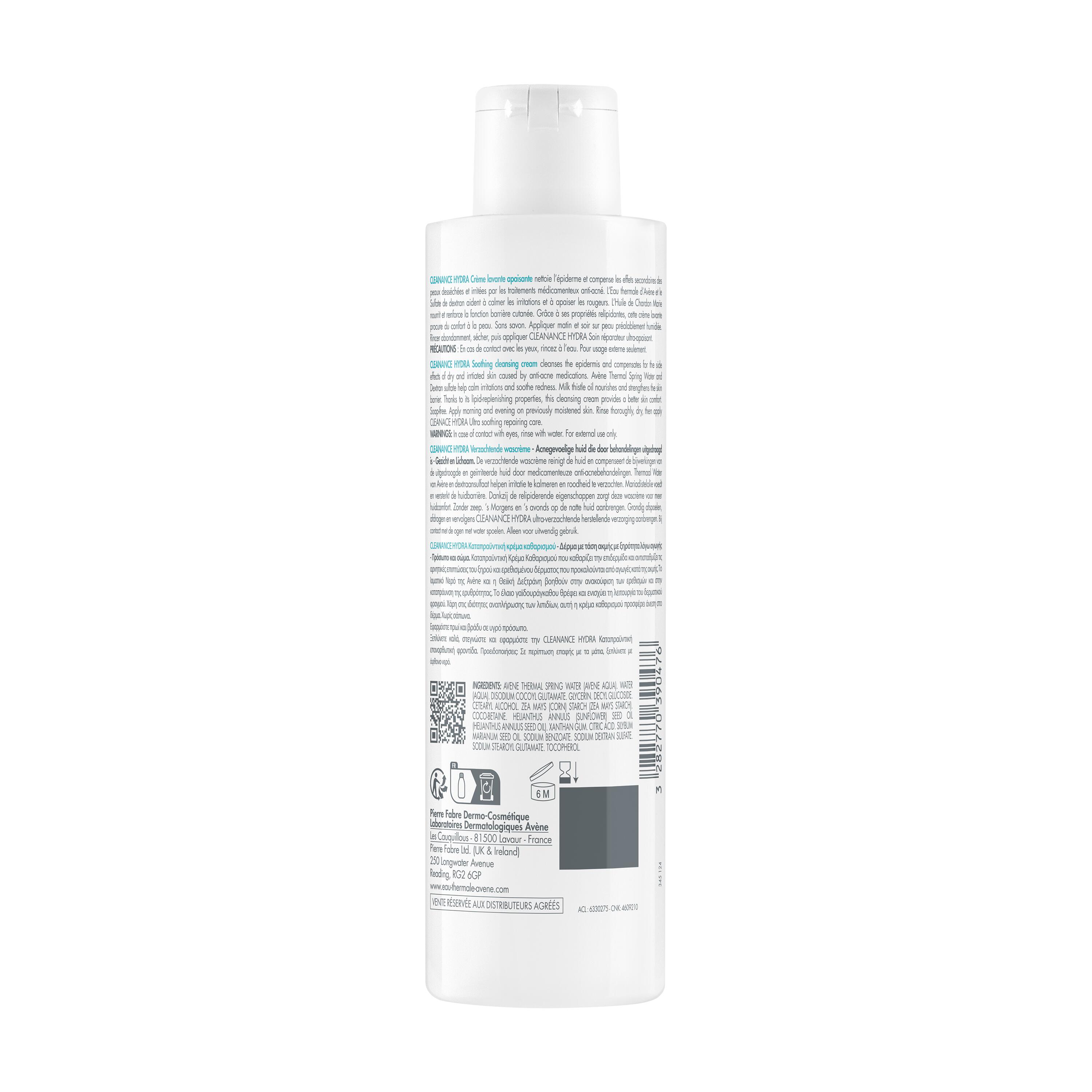 Avène Cleanance Hydra - Crema Detergente Lenitiva Per Pelle A Tendenza Acneica 200 ml