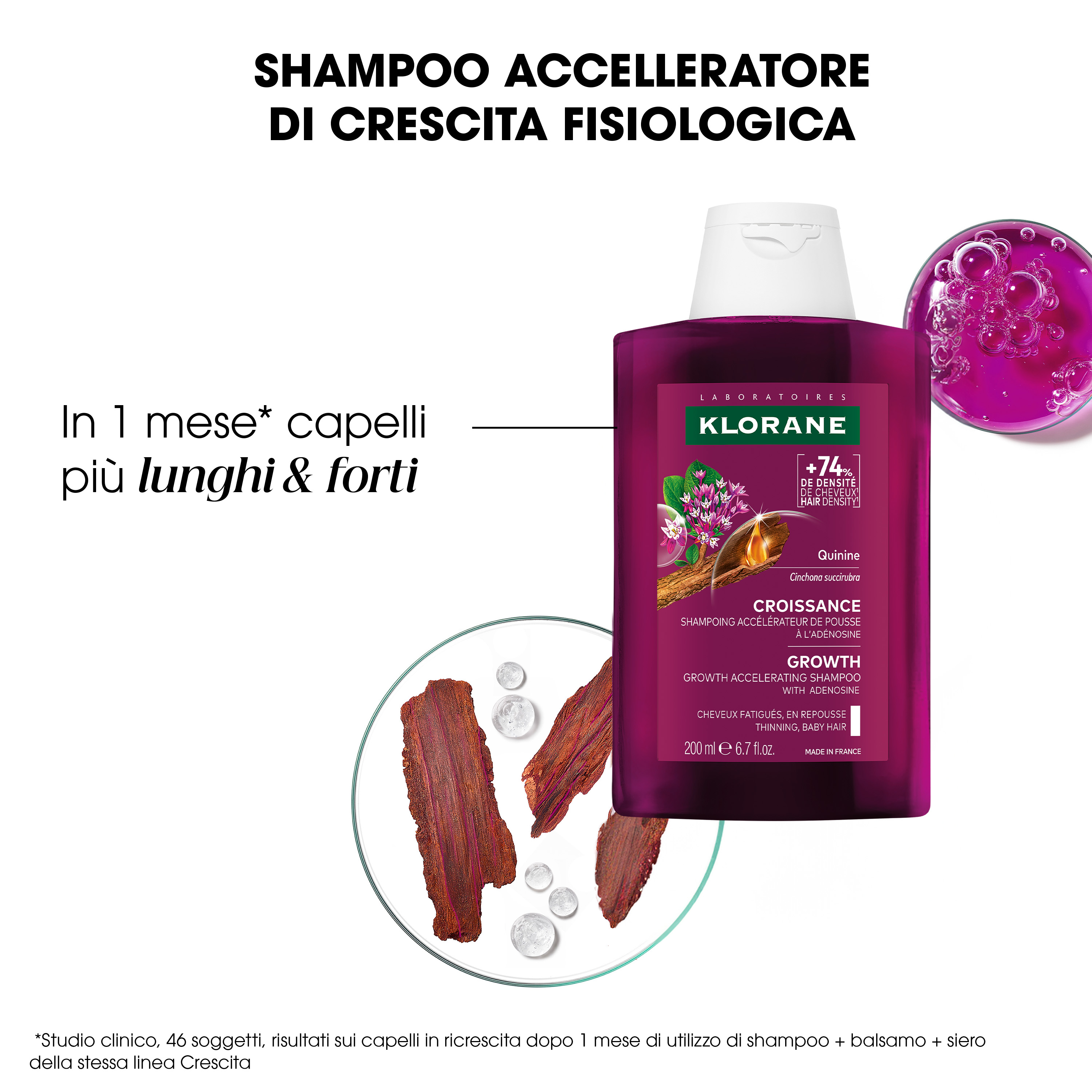 Klorane - Chinina Crescita - Shampoo Acceleratore Di Crescita Fisiologica 200 ml