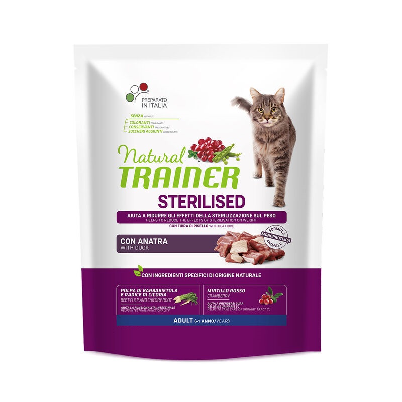 TRAINER NATURAL GATTO STERILISED ANATRA 85GR (bustina)