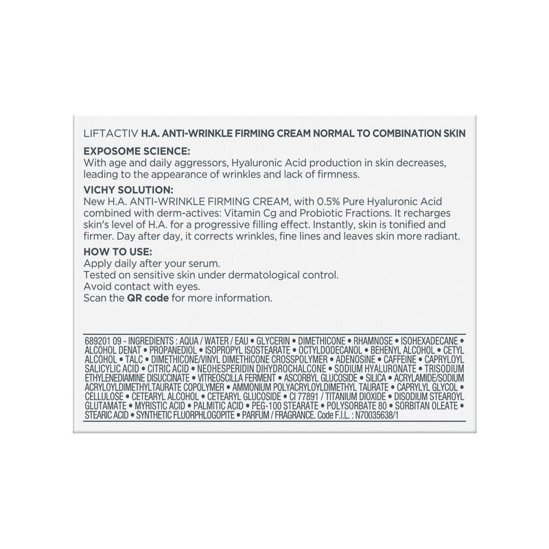 Vichy Liftactiv H.A. Crema Rassodante Anti-rughe per pelle da normale a mista 50 ml Vichy Liftactiv H.A. Crema Rassodante Anti-rughe per pelle da normale a mista 50 ml