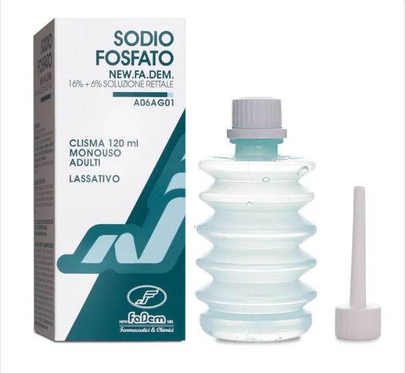 Sodio Fosfato New Fadem Adulti 16%-6% Soluzione Rettale Clistere Flacone 120 ml