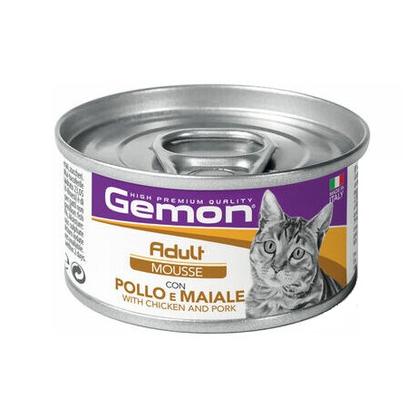GEMON GATTO ADULT MOUSSE POLLO MAIALE 85GR (lattina)