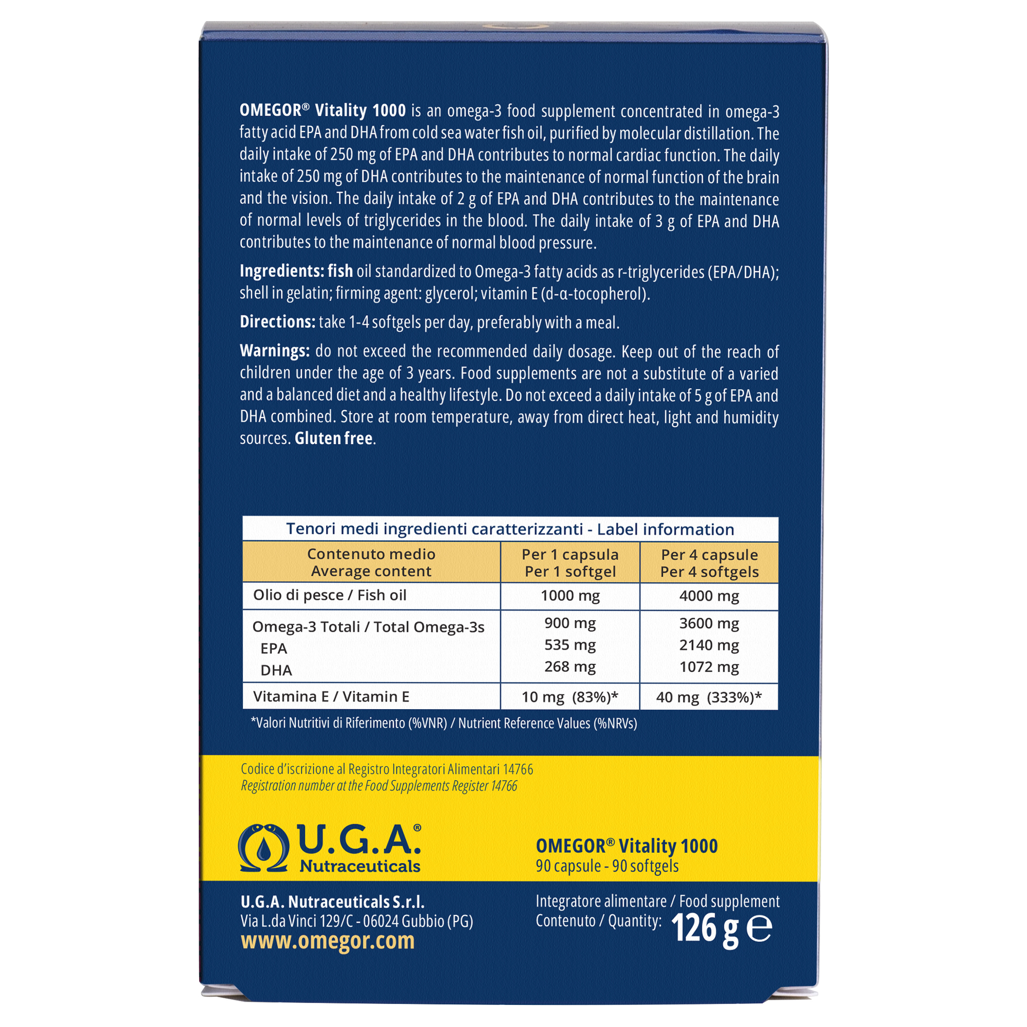 OMEGOR VITALITY 1000 90 CAPSULE