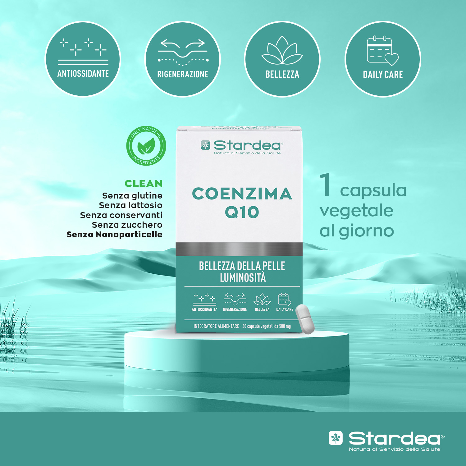 STARDEA COENZIMA Q10 - INTEGRATORE ALIMENTARE - 30 capsule vegetali - BELLEZZA DELLA PELLE