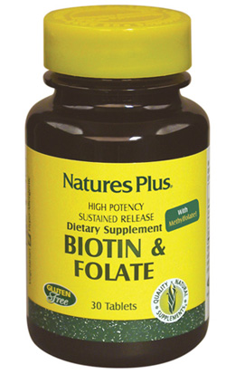 Nature's Plus Biotina E Acido Folico Integratore 30 tavolette
