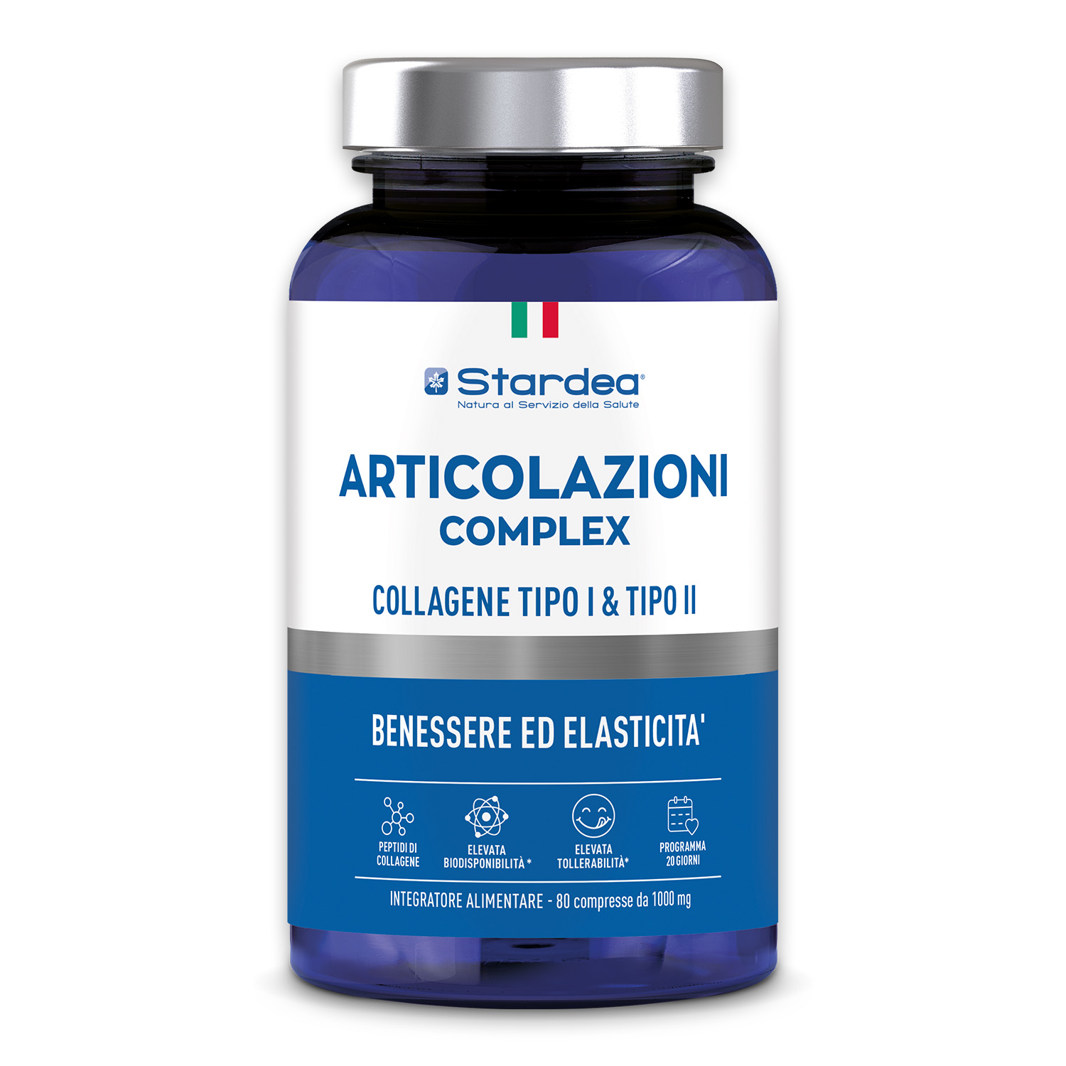 STARDEA ARTICOLAZIONI COMPLEX Compresse - COLLAGENE TIPO I & TIPO II - INTEGRATORE ALIMENTARE - BENESSERE ED ELASTICITA' ARTICOLARE STARDEA ARTICOLAZIONI COMPLEX Compresse - COLLAGENE TIPO I & TIPO II - INTEGRATORE ALIMENTARE - BENESSERE ED ELASTICITA' ARTICOLARE