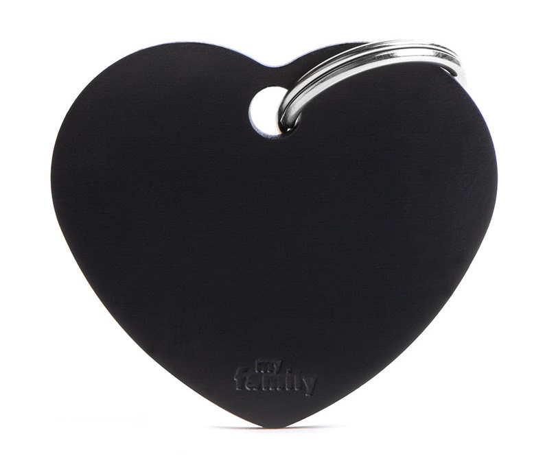 MY FAMILY MEDAGLIETTA CUORE (L) ALLUMINIO NERO (REF. MFB36)