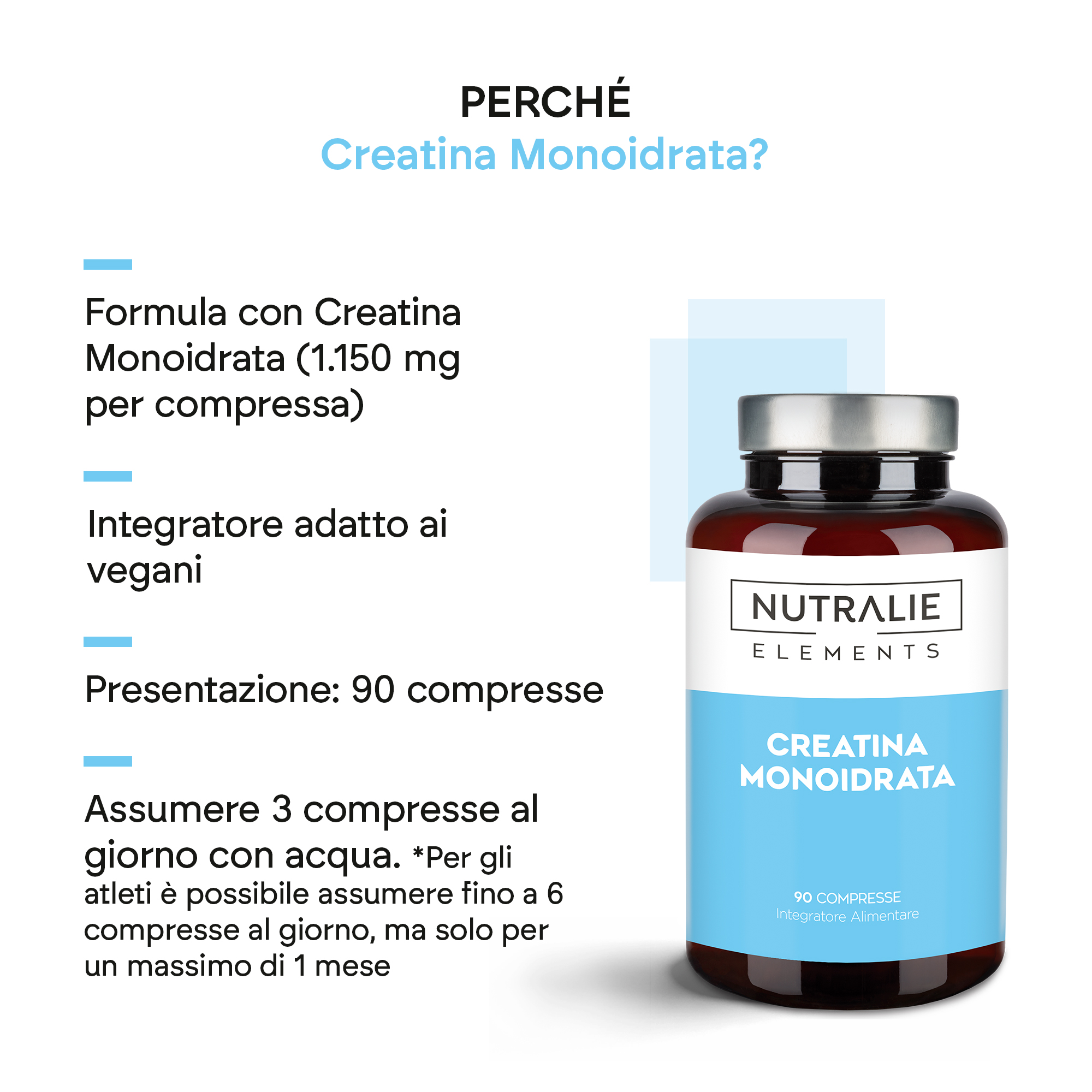 Nutralie Creatina Monoidrata Complex 90 Compresse - Integratore Di Creatina